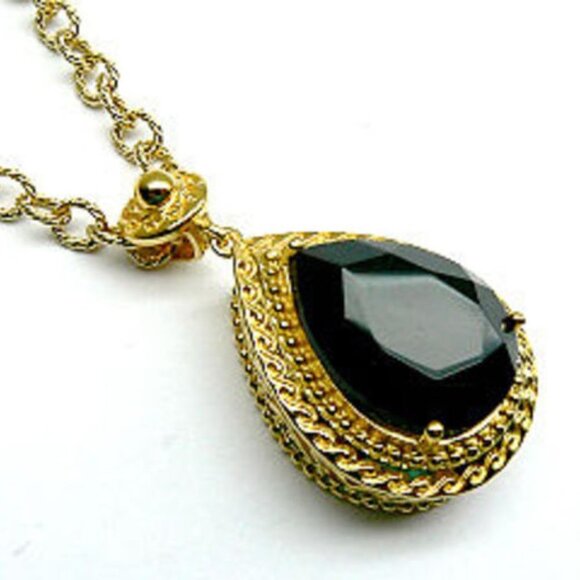 VERA WANG 18KT Gold over SILVER w/ Stone Necklace - Picture 1 of 9